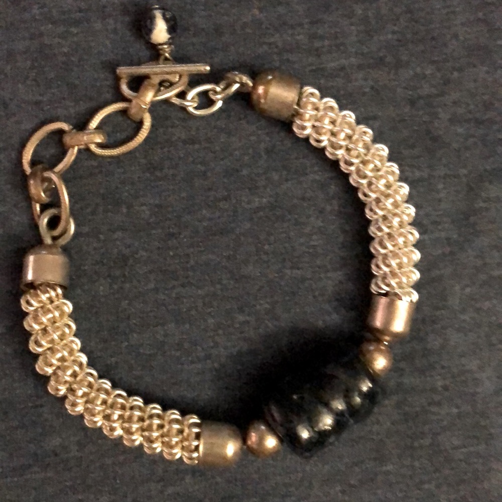 Silver with blue stone bracelet